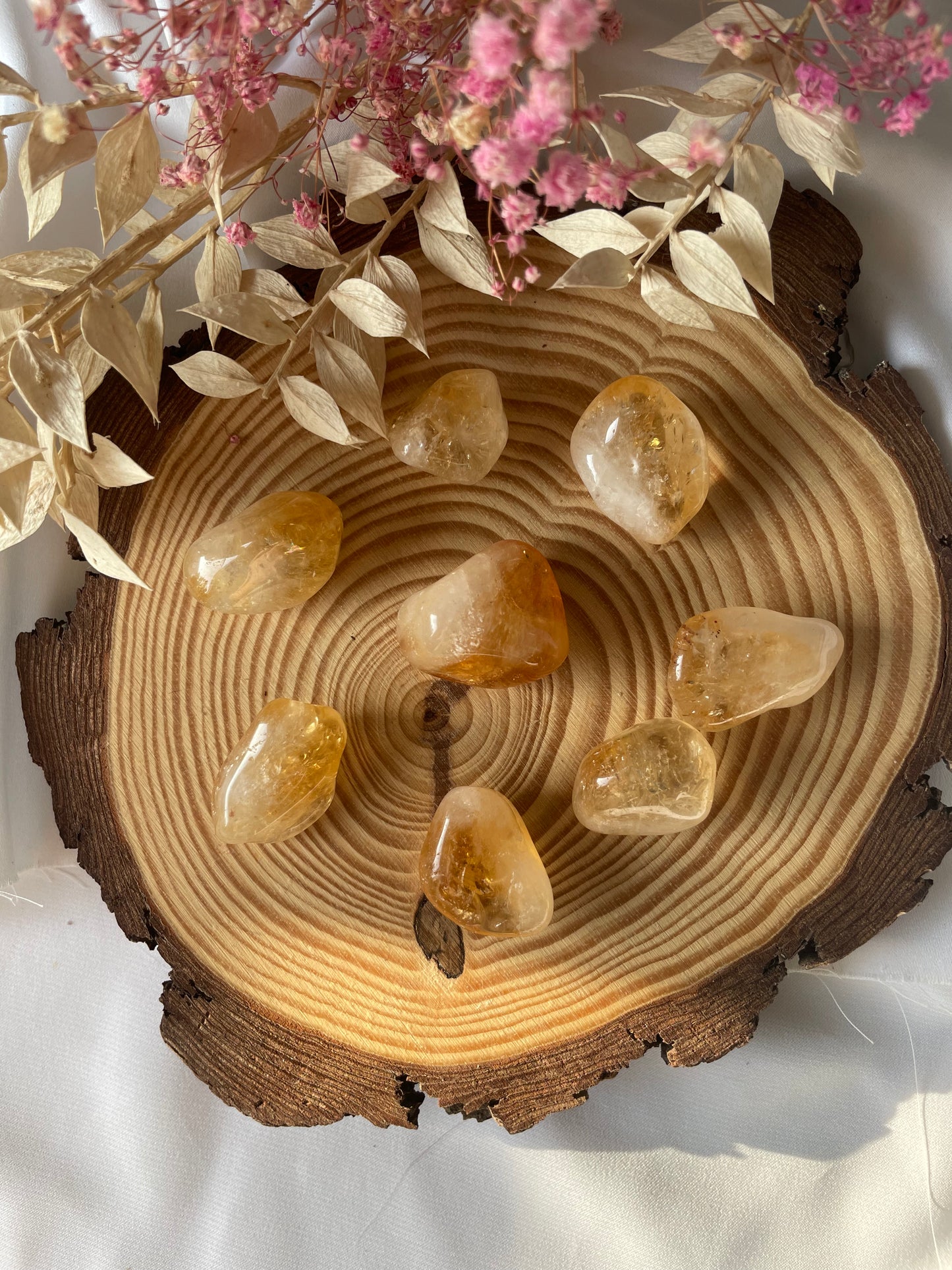 Citrin gebrannt Trommelsteine