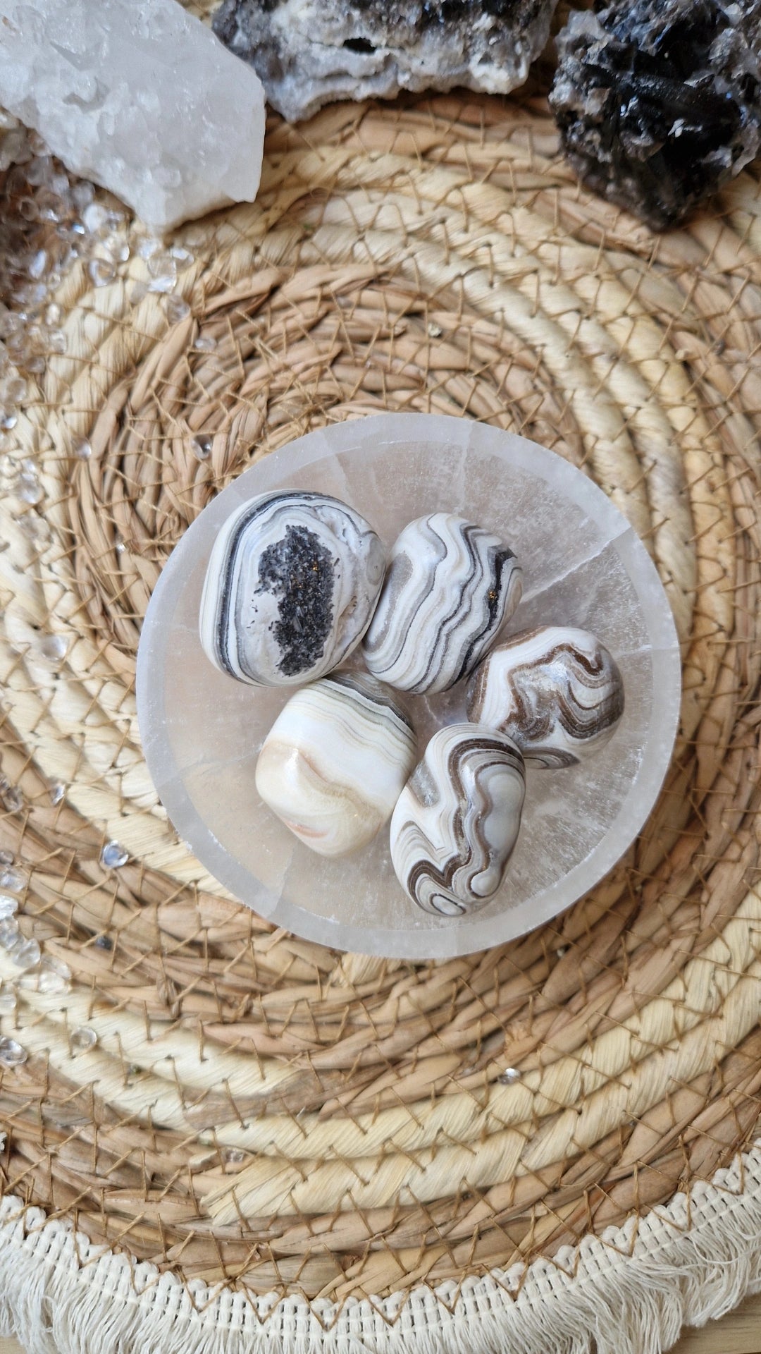 Zebra Onyx Trommelstein