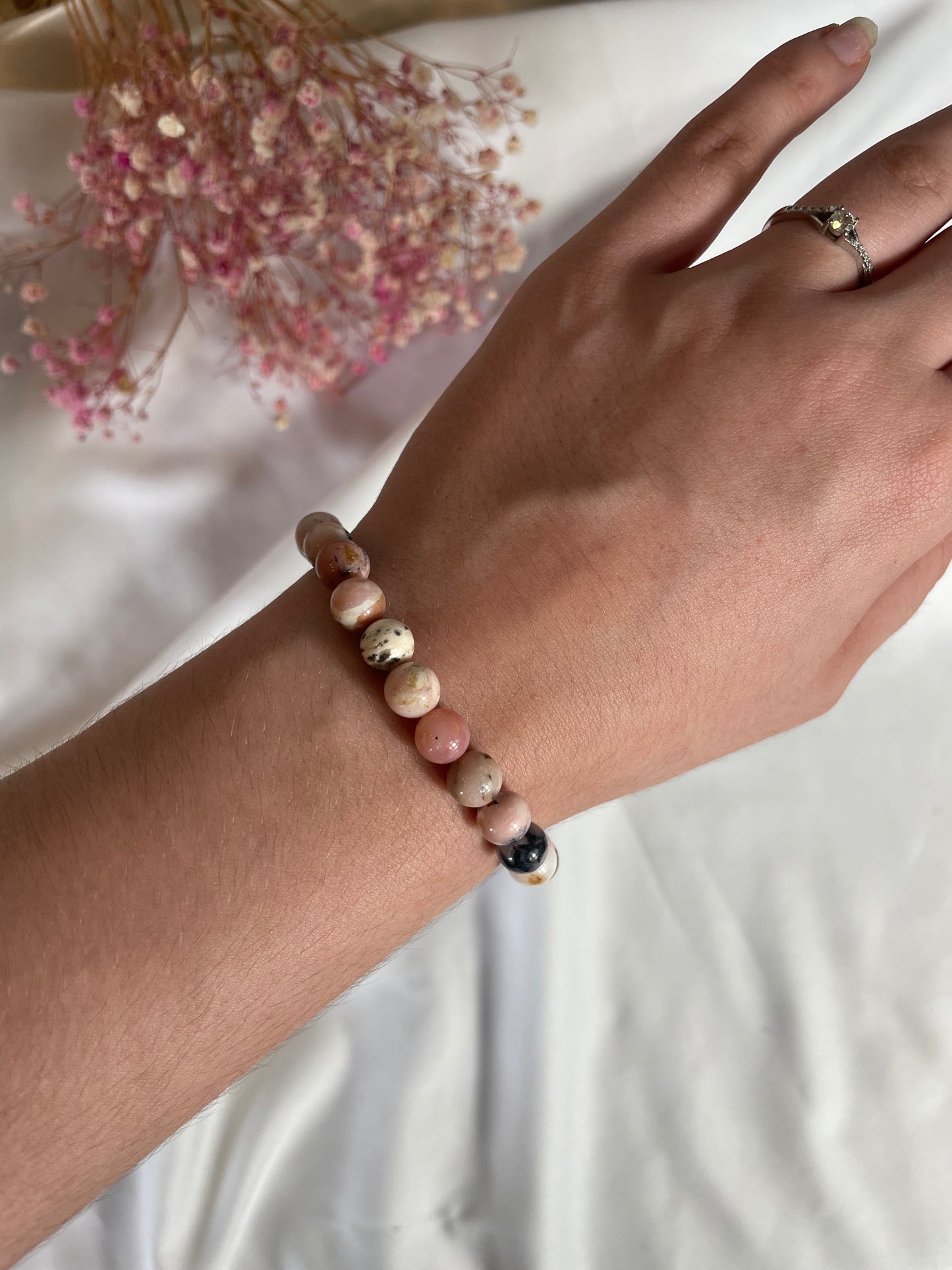 Andenopal rosa Armband 8mm
