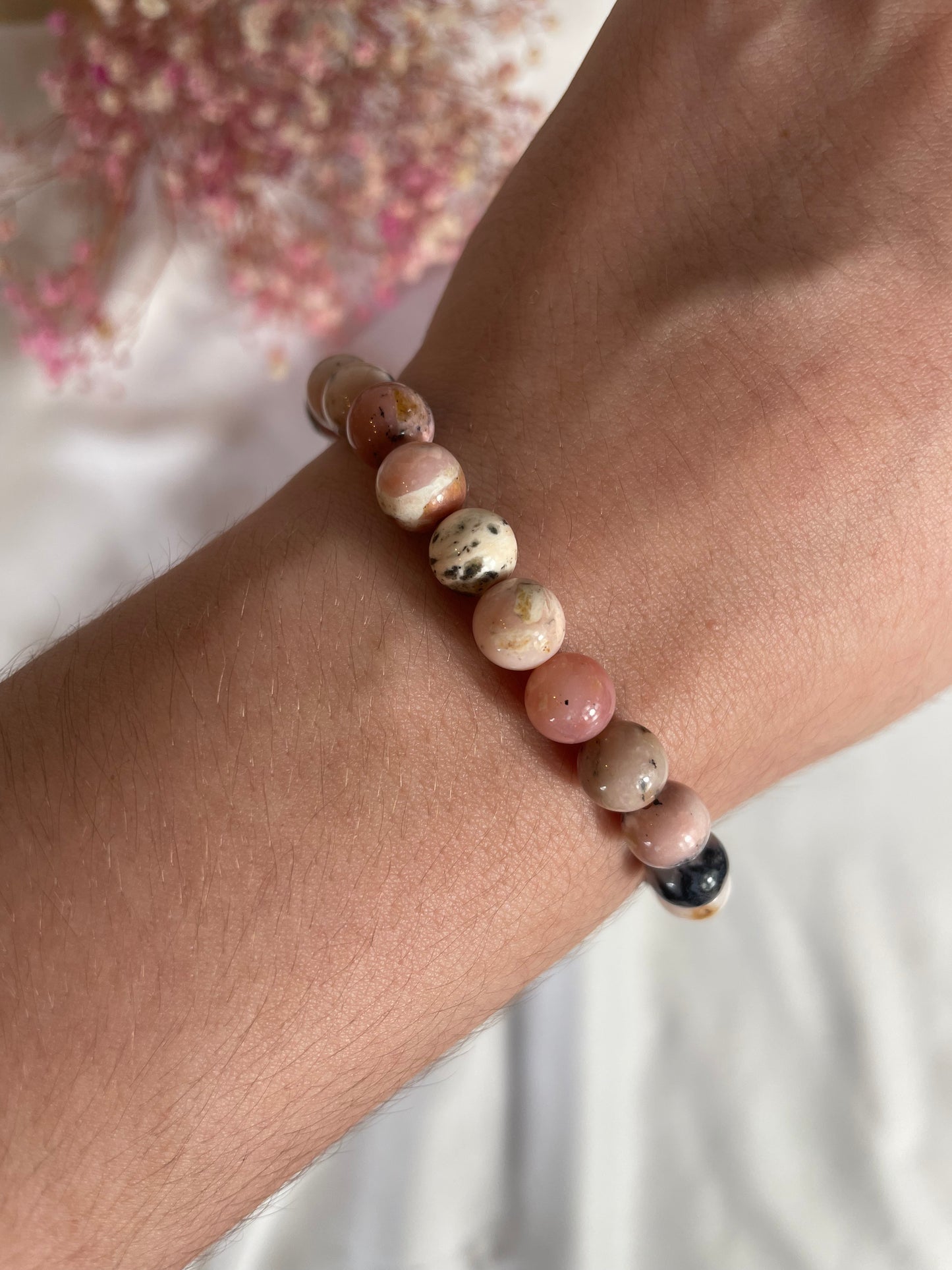 Andenopal rosa Armband 8mm