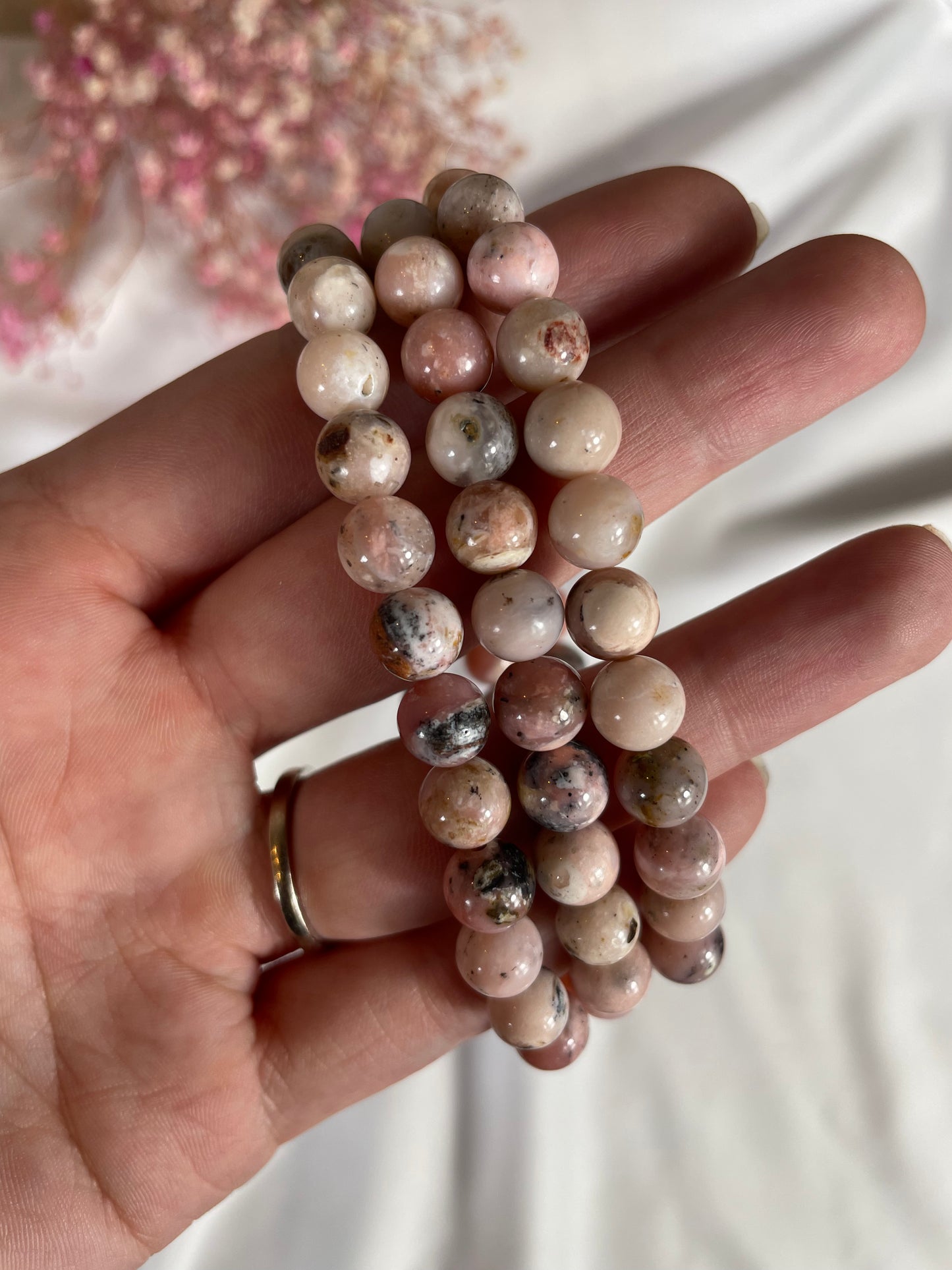 Andenopal rosa Armband 8mm