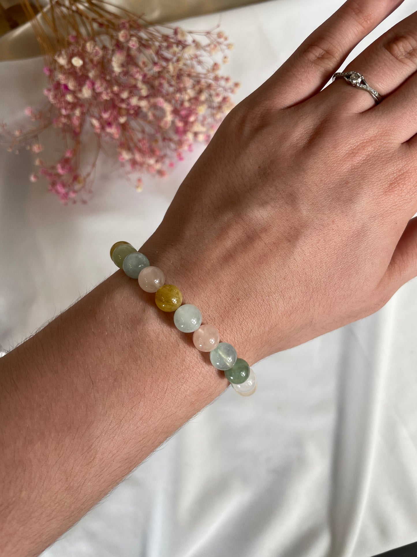 Beryll mehrfarbig Armband, 6mm