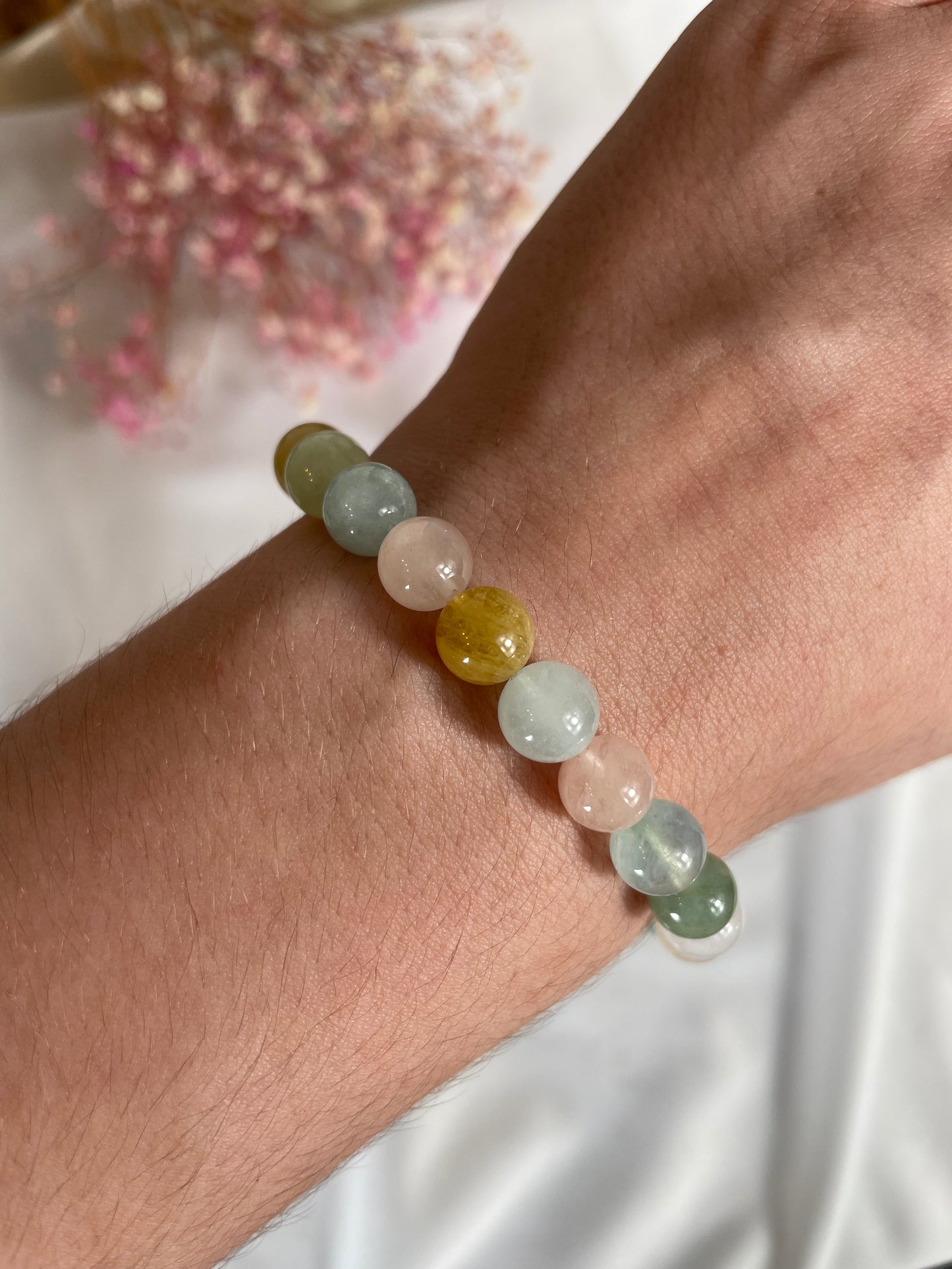Beryll mehrfarbig Armband, 6mm