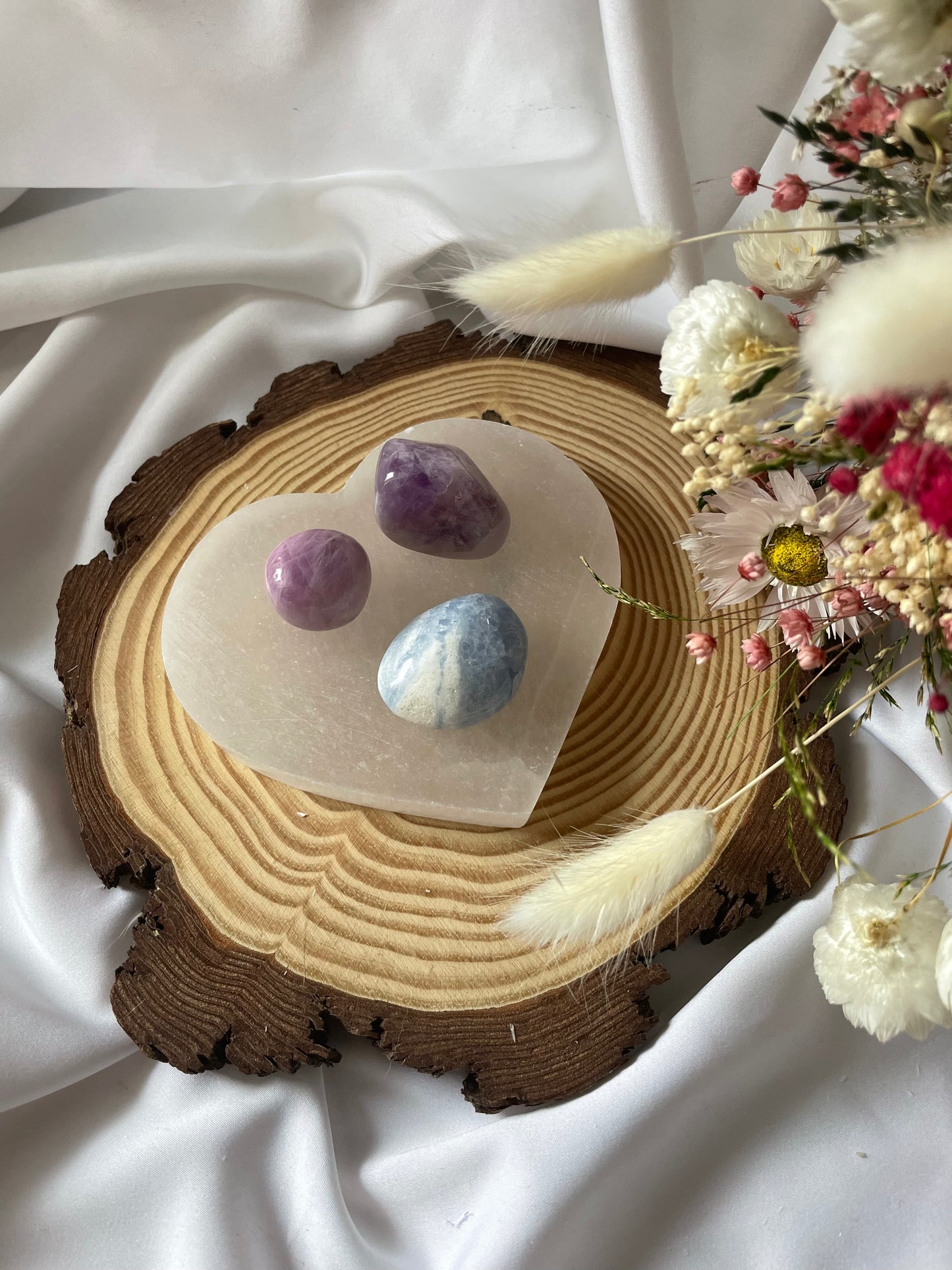 Selenit Ladeplatte Herz