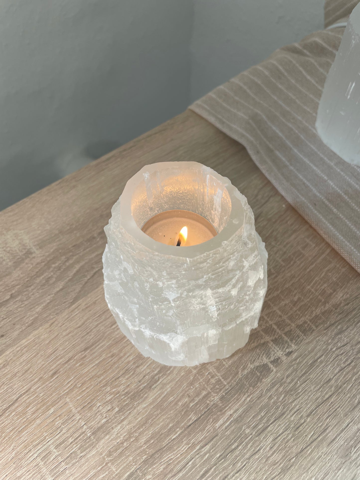 Selenit Eisberg Teelicht