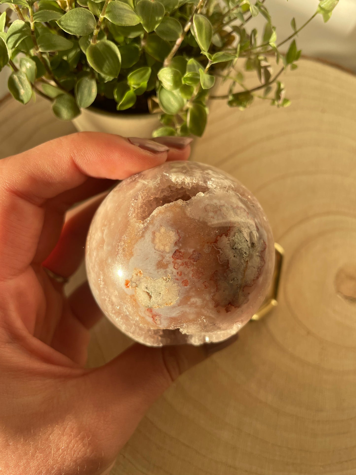 Druzy Pink Amethyst / Blumenachat Kugel | 60mm